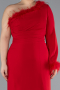 Robe Grande Taille Longue Rouge ABU3518