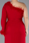 Robe Grande Taille Longue Rouge ABU3518