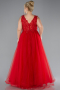 Robe De Fiançailles Grande Taille Longue Rouge ABU3719