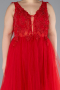 Robe De Fiançailles Grande Taille Longue Rouge ABU3719