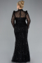 Robe De Fiançailles Grande Taille Longue Noir ABU4527