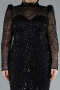 Robe De Fiançailles Grande Taille Longue Noir ABU4527