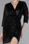 Robe De Cérémonie Squameuse Courte Noir ABK1912