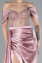 Robe De Soirée Satin Longue Poudre ABU6140