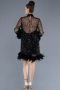 Robe de Cérémonie Courte Squameuse Noir ABK2202