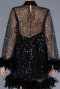 Robe de Cérémonie Courte Squameuse Noir ABK2202