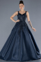 Robe Haute Couture Longue Bleu Marine ABU4551