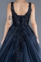 Robe Haute Couture Longue Bleu Marine ABU4551