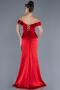Robe de Soirée Longue Satin Rouge ABU4582