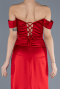 Robe de Soirée Longue Satin Rouge ABU4582