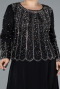 Robe De Soirée Grande Taille Longue Mousseline Noir ABU4629
