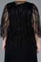 Robe De Soirée Grande Taille Longue Mousseline Noir ABU4633