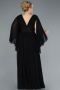 Robe de Soirée Grande Taille Longue Mousseline Noir ABU4638