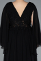 Robe de Soirée Grande Taille Longue Mousseline Noir ABU4638