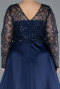 Robe De Mariée Grande Taille Longue Satin Bleu Marine ABU4639