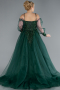 Robe De Fiançailles Grande Taille Longue Émeraude ABU3822