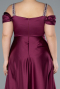Robe de Soirée Grande Taille Longue Satin Violet ABU3277
