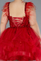 Robe De Fiançailles Grande Taille Courte Rouge ABK2087