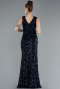 Robe de Soirée Longue Bleu Marine ABU4672