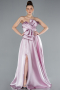 Robe de Soirée Longue Satin Poudre ABU4680