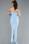Robe de Soirée Longue Bleu clair ABU4687