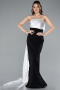 Robe de Soirée Longue Noir-Blanc ABU4893