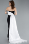 Robe de Soirée Longue Noir-Blanc ABU4893