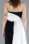 Robe de Soirée Longue Noir-Blanc ABU4893