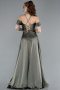 Robe de Soirée Longue Satin Kaki ABU4703