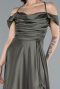 Robe de Soirée Longue Satin Kaki ABU4703