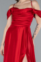 Robe de Soirée Longue Satin Rouge ABU4703
