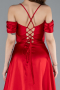 Robe de Soirée Longue Satin Rouge ABU4703