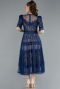 Tenue De Soirée Dantelle Midi Bleu Marine ABK1388