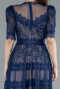 Tenue De Soirée Dantelle Midi Bleu Marine ABK1388