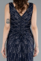 Robe Queue De Poisson Longue Bleu Marine ABU5496