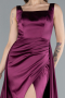 Robe de Soirée Longue Satin Couleur Cerise ABU4715