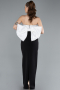 Robe de Soirée Longue Noir-Blanc ABU4716