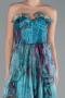 Robe de Soirée Longue Vert Pétrole ABU4734