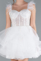 Robe de Fiançaille Courte Blanc ABK2079
