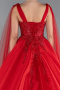 Robe De Fiançailles Design Personnalisé Longue Rouge ABU4432