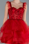 Robe De Fiançaille Courte Rouge ABK2079