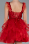 Robe De Fiançaille Courte Rouge ABK2079