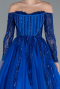 Robes De Soirée Grande Taille Longue Bleu Saxe ABU6145