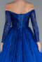 Robes De Soirée Grande Taille Longue Bleu Saxe ABU6145