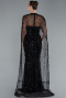 Robe De Soirée Grande Taille Longue Perlé Noir ABU5010