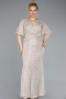 Robe De Soirée Grande Taille Longue Beige ABU4542