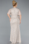 Robe De Soirée Grande Taille Longue Beige ABU4542