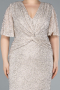 Robe De Soirée Grande Taille Longue Beige ABU4542