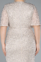 Robe De Soirée Grande Taille Longue Beige ABU4542