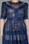 Robe De Soirée Grande Taille Dantelle Midi Bleu Marine ABK1396